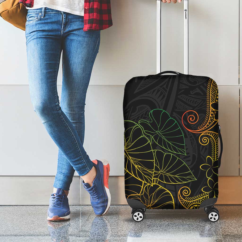 Aloha Hawaii Kalo Luggage Cover Reggae Taro Polynesian Pattern - Polynesian Pride