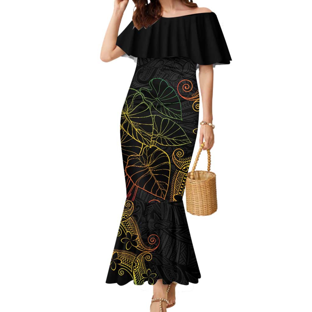 Aloha Hawaii Kalo Mermaid Dress Reggae Taro Polynesian Pattern - Polynesian Pride