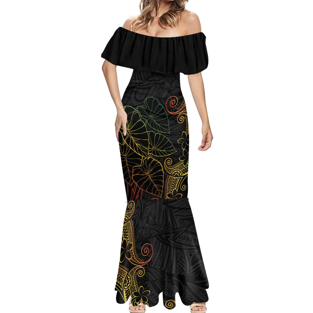 Aloha Hawaii Kalo Mermaid Dress Reggae Taro Polynesian Pattern - Polynesian Pride