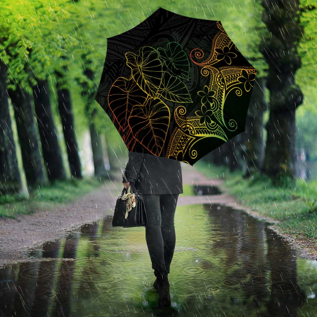 Aloha Hawaii Kalo Umbrella Reggae Taro Polynesian Pattern - Polynesian Pride