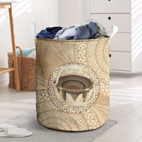Tonga Skink Kava Bowl Laundry Basket Vintage Tongan Ngatu Pattern