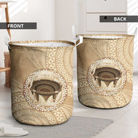 Tonga Skink Kava Bowl Laundry Basket Vintage Tongan Ngatu Pattern