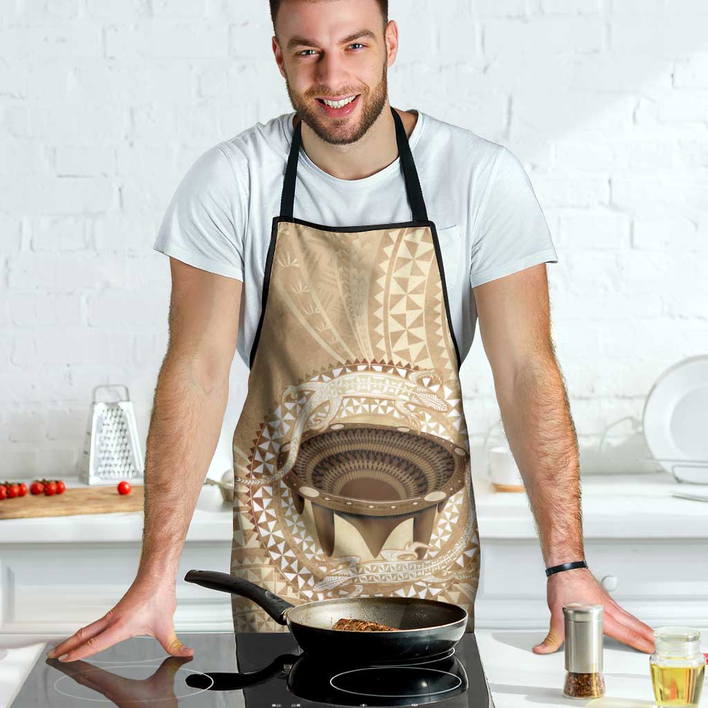 Tonga Skink Kava Bowl Apron Vintage Tongan Ngatu Pattern