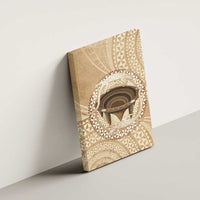 Tonga Skink Kava Bowl Canvas Wall Art Vintage Tongan Ngatu Pattern