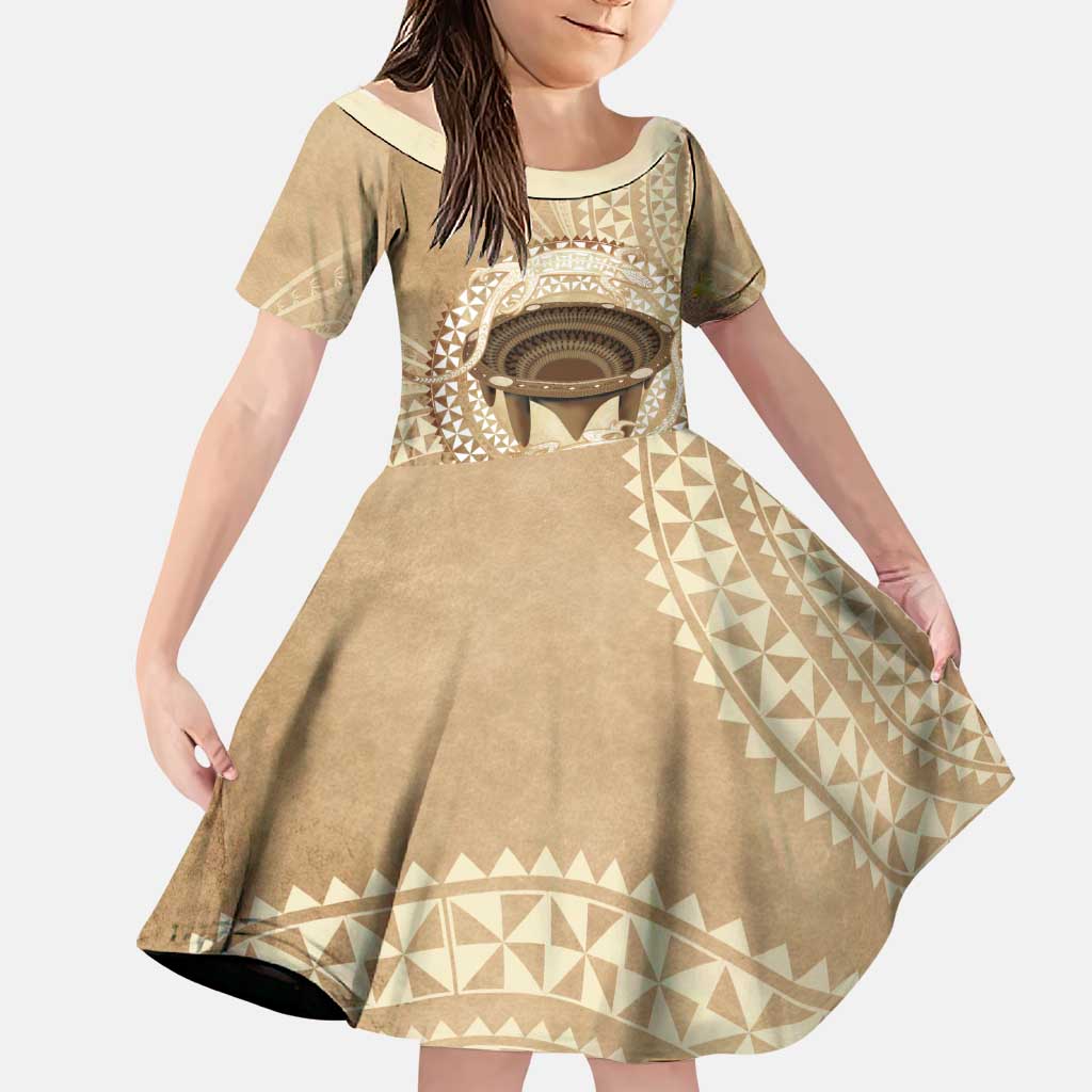 Tonga Skink Kava Bowl Family Matching Summer Maxi Dress and Hawaiian Shirt Vintage Tongan Ngatu Pattern