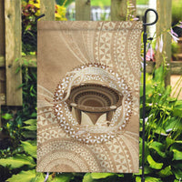 Tonga Skink Kava Bowl Garden Flag Vintage Tongan Ngatu Pattern