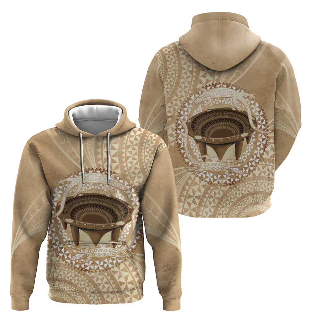 Tonga Skink Kava Bowl Hoodie Vintage Tongan Ngatu Pattern LT14 - Polynesian Pride