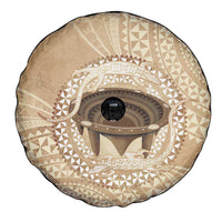 Tonga Skink Kava Bowl Spare Tire Cover Vintage Tongan Ngatu Pattern