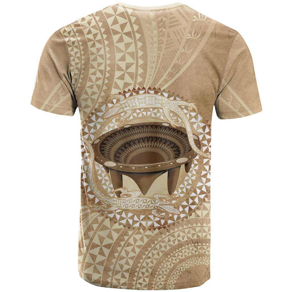 Tonga Skink Kava Bowl T Shirt Vintage Tongan Ngatu Pattern