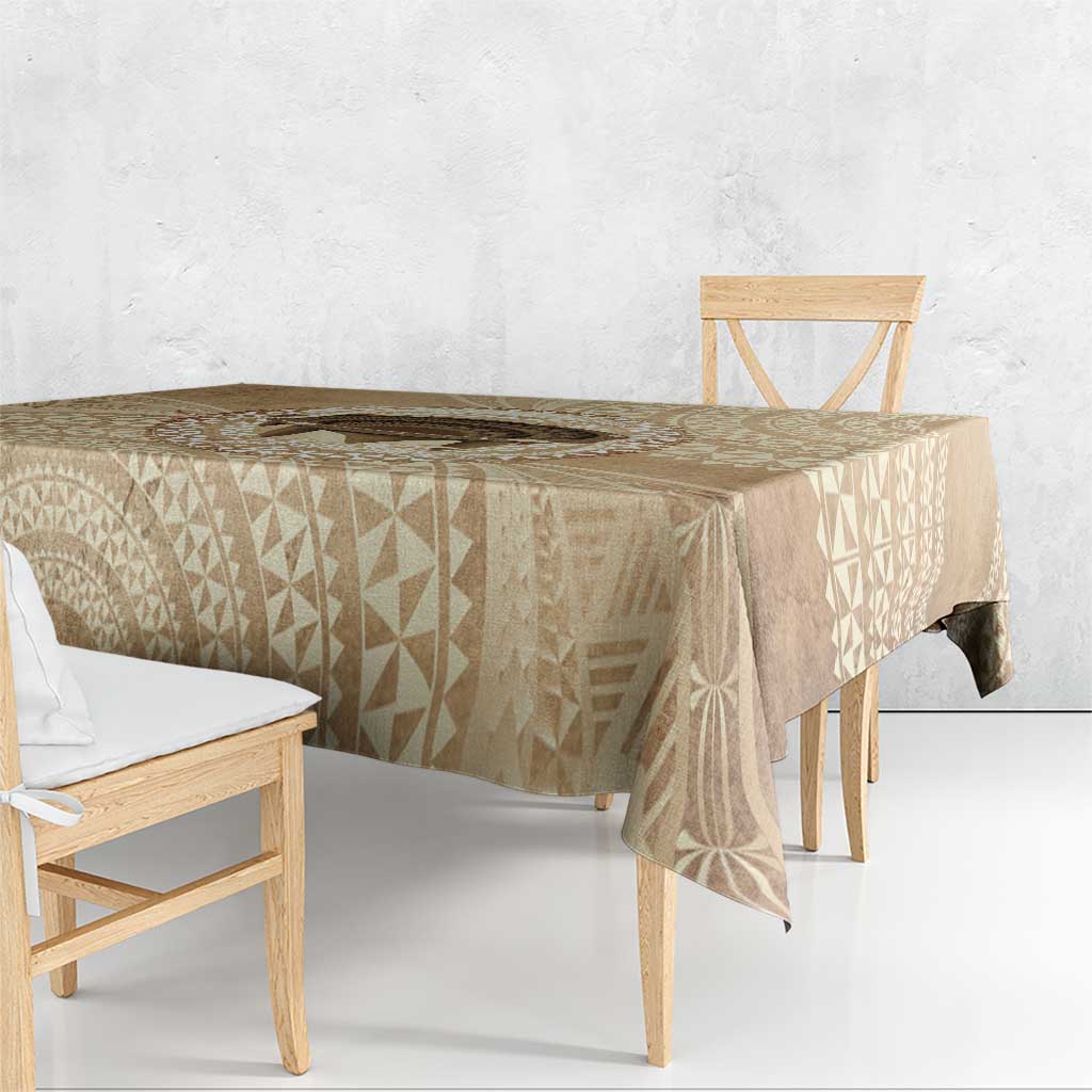 Tonga Skink Kava Bowl Tablecloth Vintage Tongan Ngatu Pattern