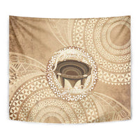 Tonga Skink Kava Bowl Tapestry Vintage Tongan Ngatu Pattern