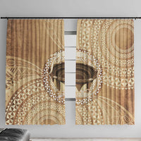 Tonga Skink Kava Bowl Window Curtain Vintage Tongan Ngatu Pattern