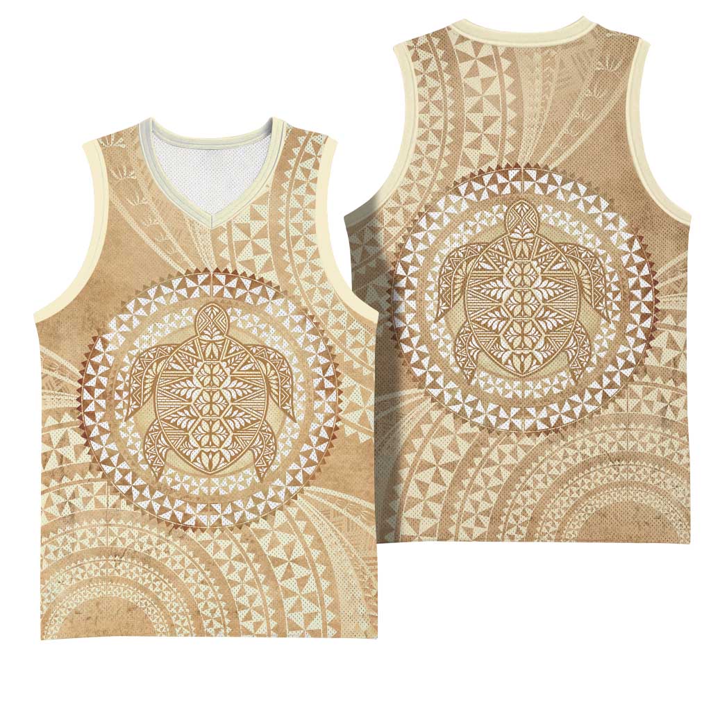 Tonga Ngatu Turtle Basketball Jersey Vintage Tongan Tapa Cloth