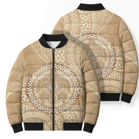 Tonga Ngatu Turtle Bomber Puffer Jacket Vintage Tongan Tapa Cloth