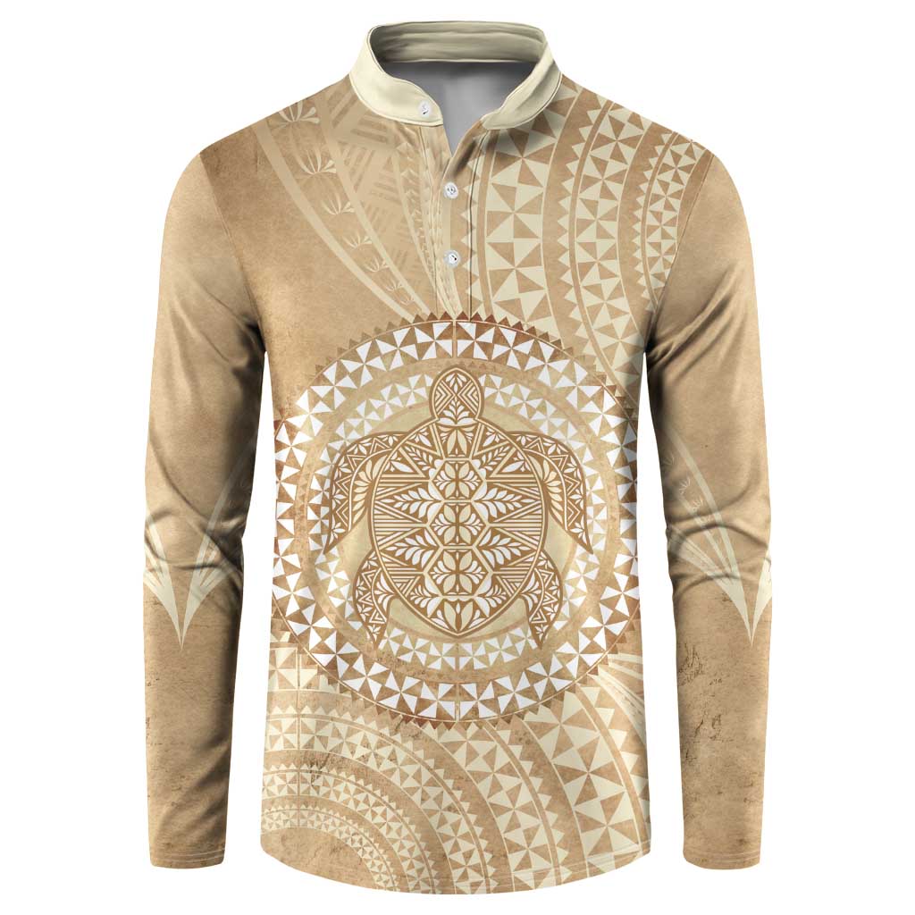 Tonga Ngatu Turtle Button Sweatshirt Vintage Tongan Tapa Cloth