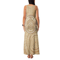 Tonga Ngatu Turtle Family Matching Tank Maxi Dress and Hawaiian Shirt Vintage Tongan Tapa Cloth