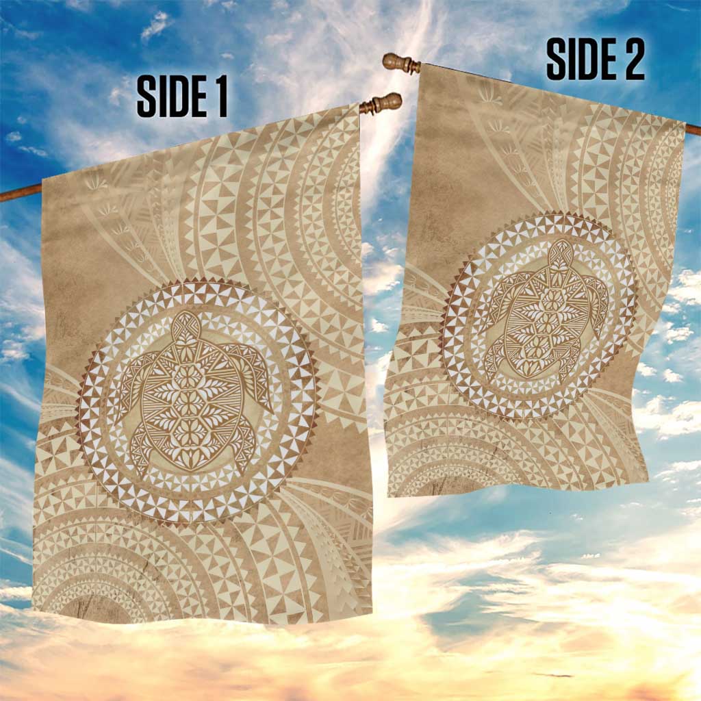Tonga Ngatu Turtle Garden Flag Vintage Tongan Tapa Cloth