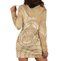 Tonga Ngatu Turtle Hoodie Dress Vintage Tongan Tapa Cloth
