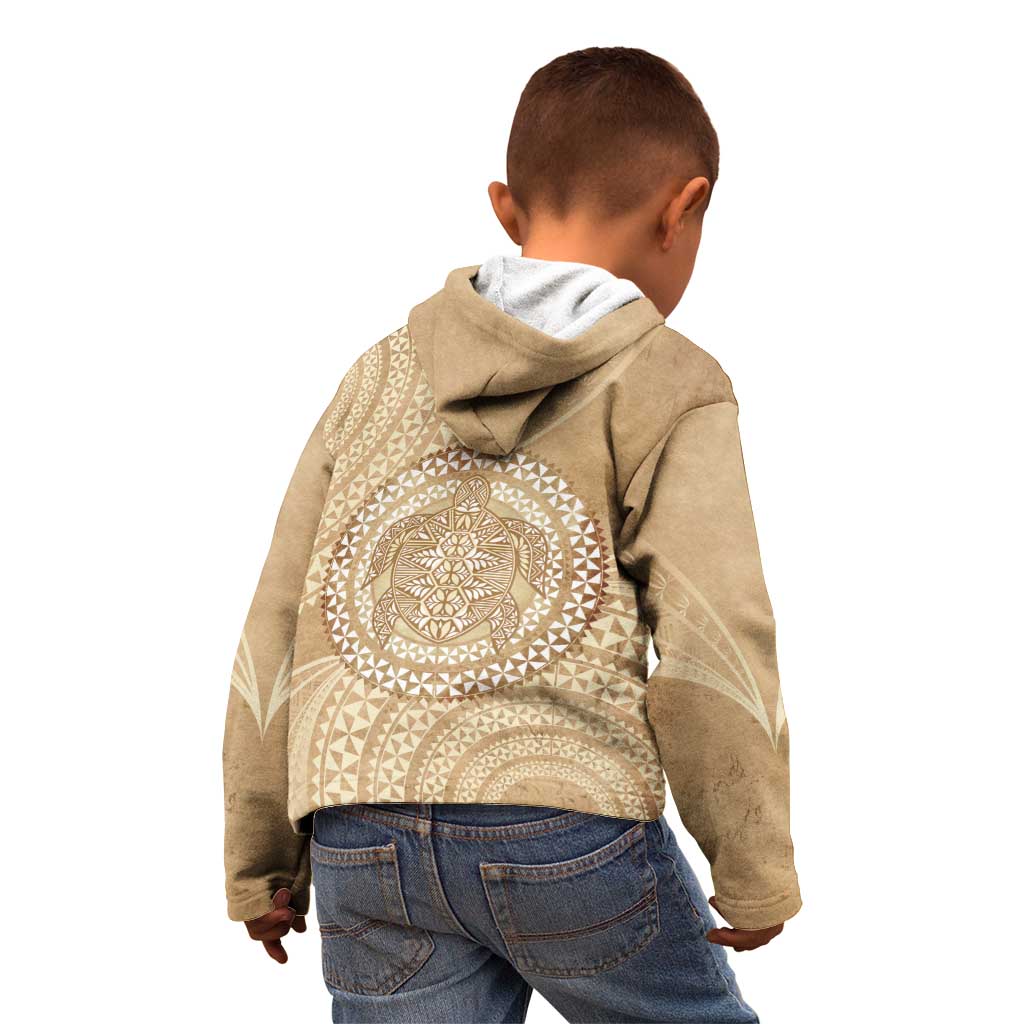 Tonga Ngatu Turtle Kid Hoodie Vintage Tongan Tapa Cloth