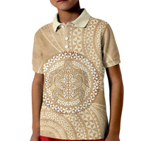 Tonga Ngatu Turtle Kid Polo Shirt Vintage Tongan Tapa Cloth LT14 Kid Brown - Polynesian Pride