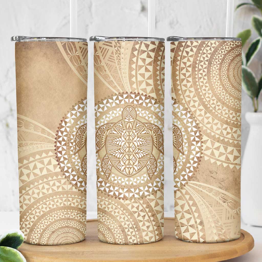 Tonga Ngatu Turtle Skinny Tumbler Vintage Tongan Tapa Cloth