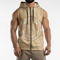 Tonga Ngatu Turtle Sleeveless Zip Hoodie Vintage Tongan Tapa Cloth LT14 - Polynesian Pride