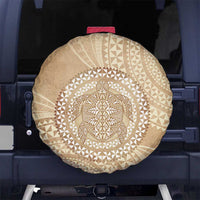 Tonga Ngatu Turtle Spare Tire Cover Vintage Tongan Tapa Cloth LT14 No hole Brown - Polynesian Pride