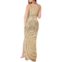 Tonga Ngatu Turtle Tank Maxi Dress Vintage Tongan Tapa Cloth
