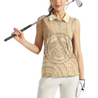 Tonga Ngatu Turtle Women Sleeveless Polo Shirt Vintage Tongan Tapa Cloth