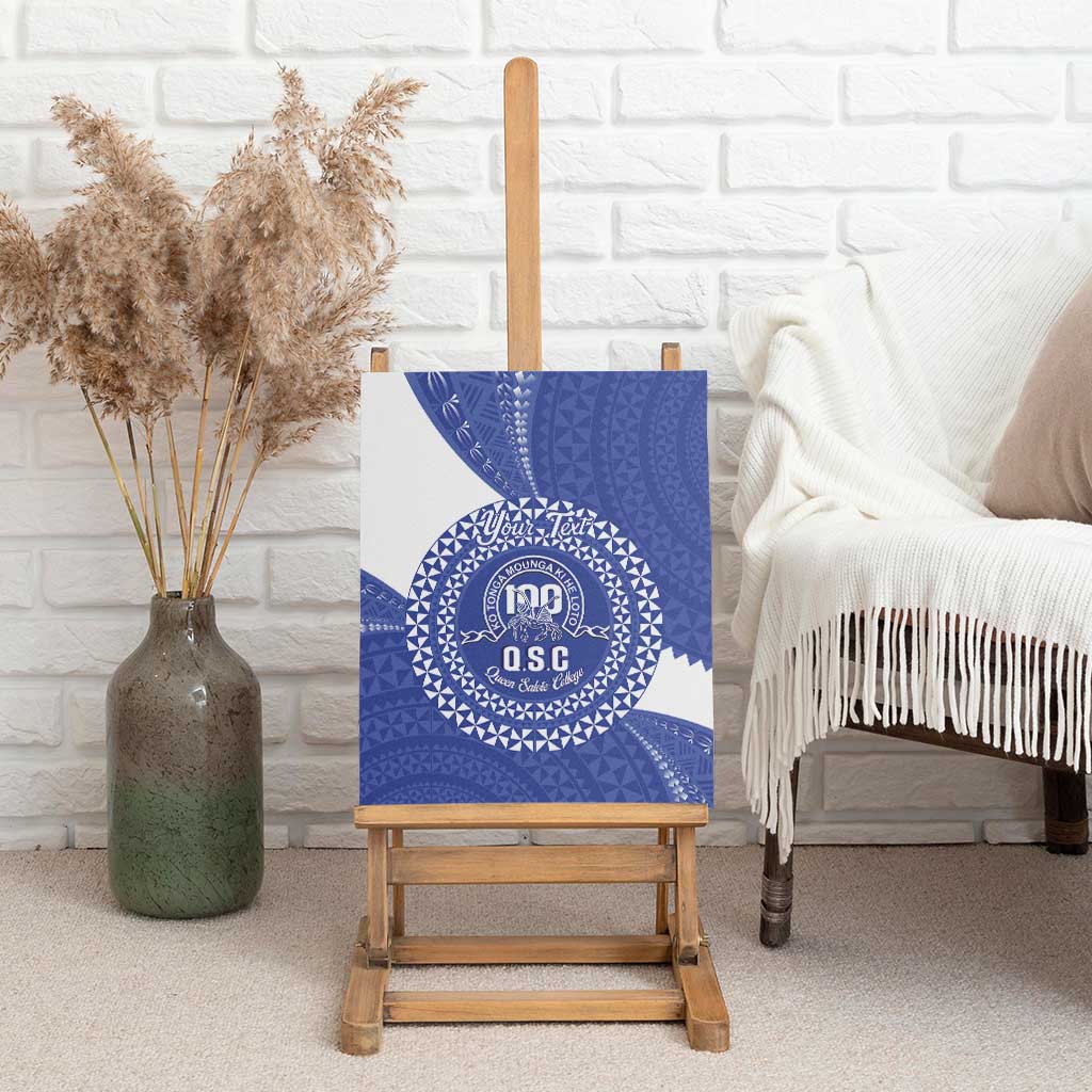 Queen Salote College 100th Anniversary Personalized Canvas Wall Art Est 1926 Kolisi Fefine Tongan Ngatu Pattern