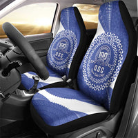 Queen Salote College 100th Anniversary Personalized Car Seat Cover Est 1926 Kolisi Fefine Tongan Ngatu Pattern