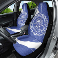 Queen Salote College 100th Anniversary Personalized Car Seat Cover Est 1926 Kolisi Fefine Tongan Ngatu Pattern