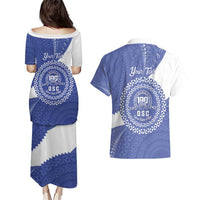 Queen Salote College 100th Anniversary Personalized Couples Matching Puletasi and Hawaiian Shirt Est 1926 Kolisi Fefine Tongan Ngatu Pattern