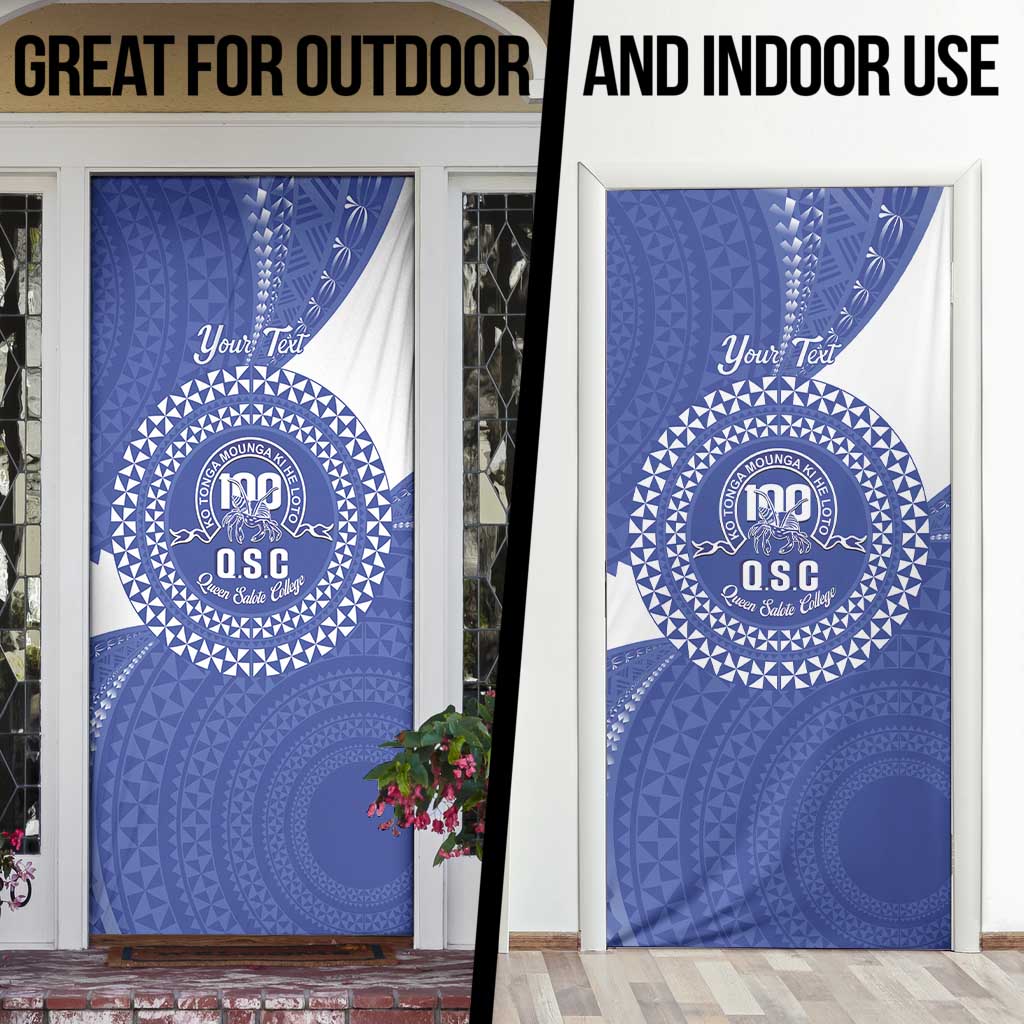 Queen Salote College 100th Anniversary Personalized Door Cover Est 1926 Kolisi Fefine Tongan Ngatu Pattern