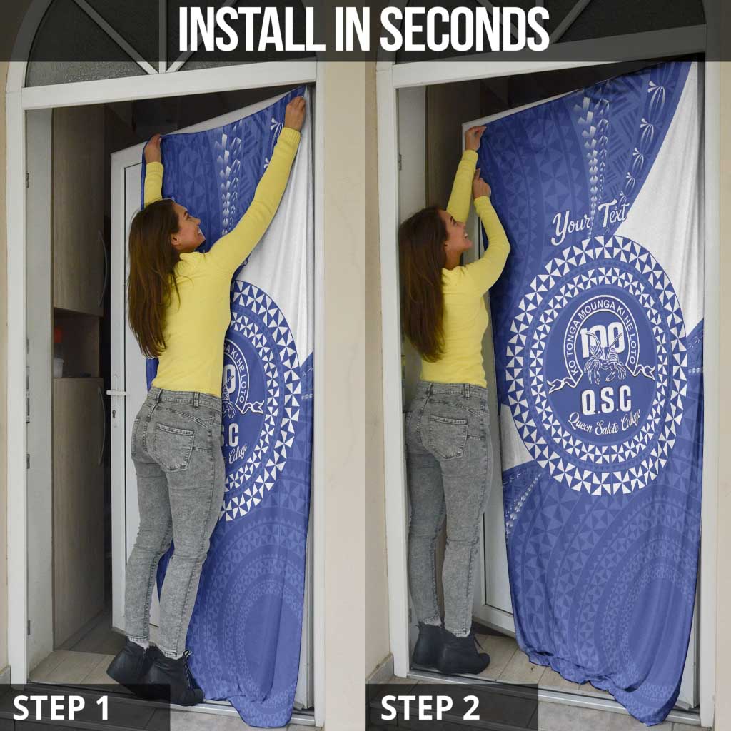 Queen Salote College 100th Anniversary Personalized Door Cover Est 1926 Kolisi Fefine Tongan Ngatu Pattern