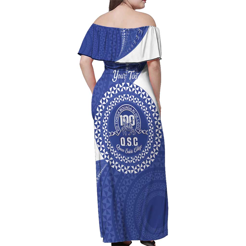 Queen Salote College 100th Anniversary Personalized Family Matching Off Shoulder Maxi Dress and Hawaiian Shirt Est 1926 Kolisi Fefine Tongan Ngatu Pattern