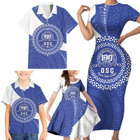 Queen Salote College 100th Anniversary Personalized Family Matching Short Sleeve Bodycon Dress and Hawaiian Shirt Est 1926 Kolisi Fefine Tongan Ngatu Pattern