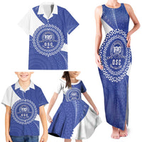 Queen Salote College 100th Anniversary Personalized Family Matching Tank Maxi Dress and Hawaiian Shirt Est 1926 Kolisi Fefine Tongan Ngatu Pattern