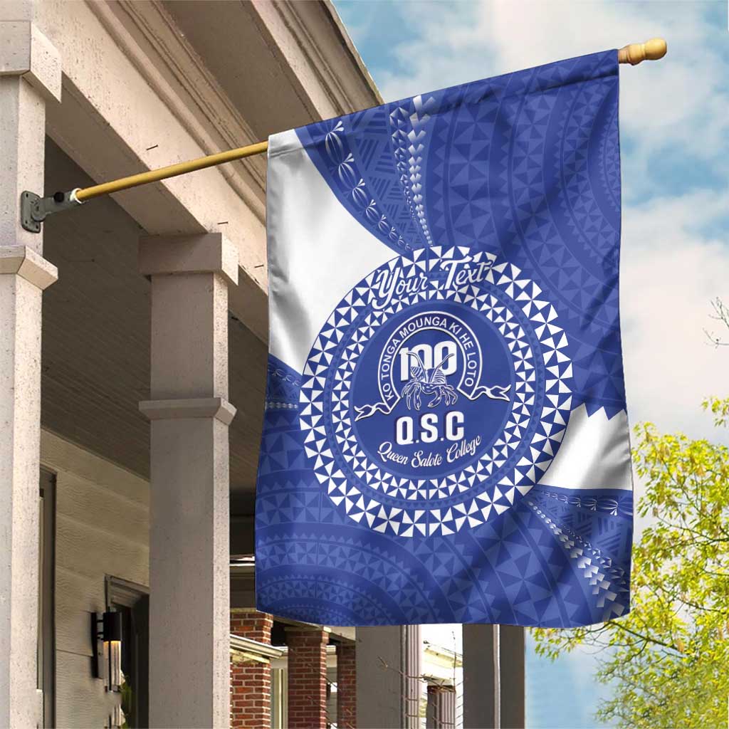 Queen Salote College 100th Anniversary Personalized Garden Flag Est 1926 Kolisi Fefine Tongan Ngatu Pattern LT14 House Flag Blue - Polynesian Pride