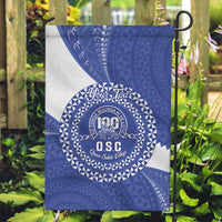 Queen Salote College 100th Anniversary Personalized Garden Flag Est 1926 Kolisi Fefine Tongan Ngatu Pattern LT14 Garden Flag Blue - Polynesian Pride