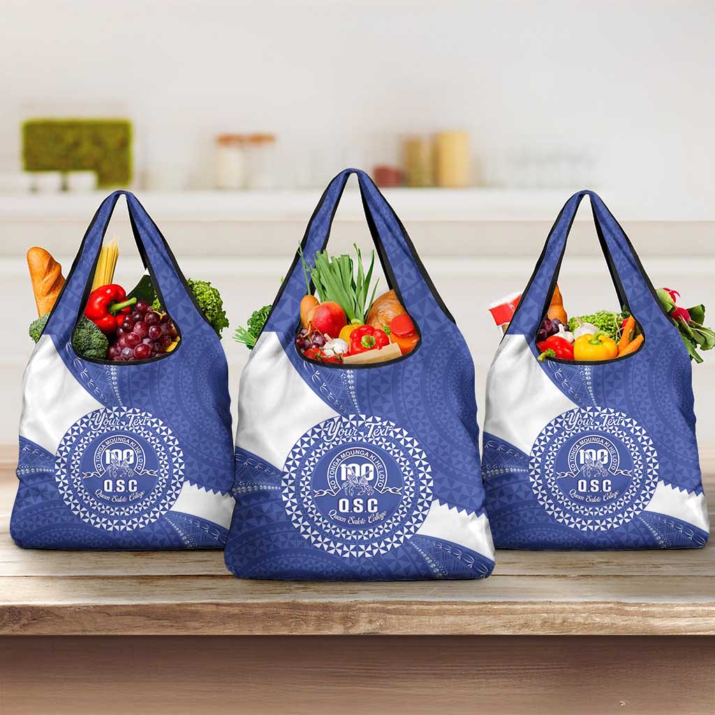 Queen Salote College 100th Anniversary Personalized Grocery Bag Est 1926 Kolisi Fefine Tongan Ngatu Pattern