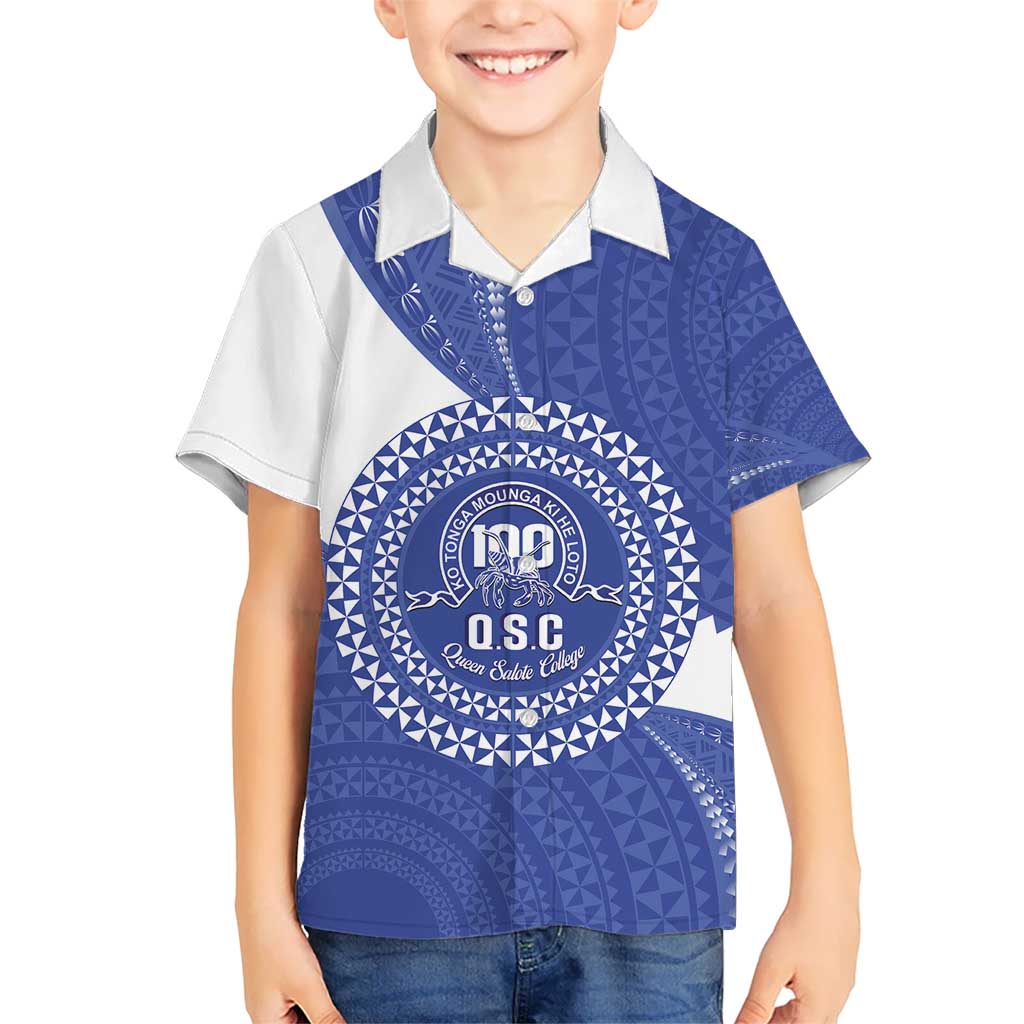 Queen Salote College 100th Anniversary Personalized Kid Hawaiian Shirt Est 1926 Kolisi Fefine Tongan Ngatu Pattern