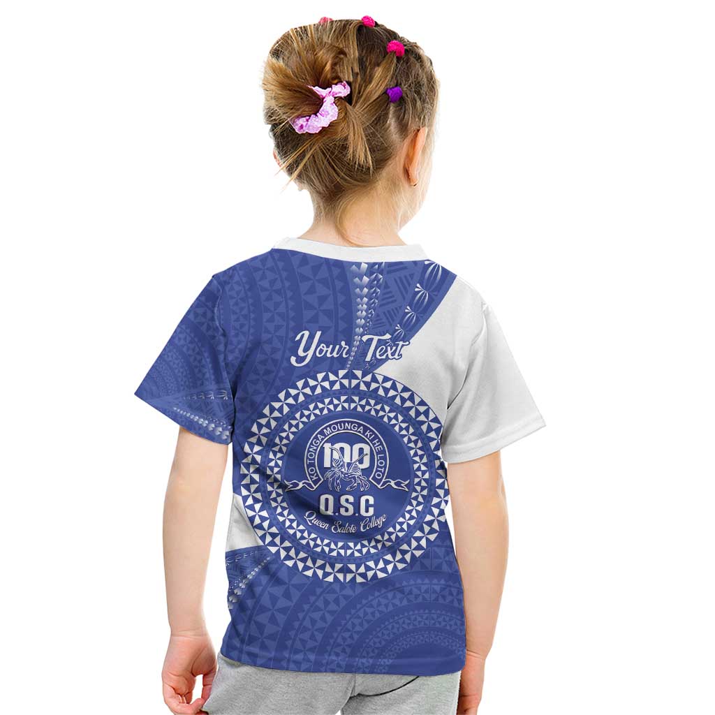 Queen Salote College 100th Anniversary Personalized Kid T Shirt Est 1926 Kolisi Fefine Tongan Ngatu Pattern
