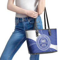 Queen Salote College 100th Anniversary Personalized Leather Tote Bag Est 1926 Kolisi Fefine Tongan Ngatu Pattern