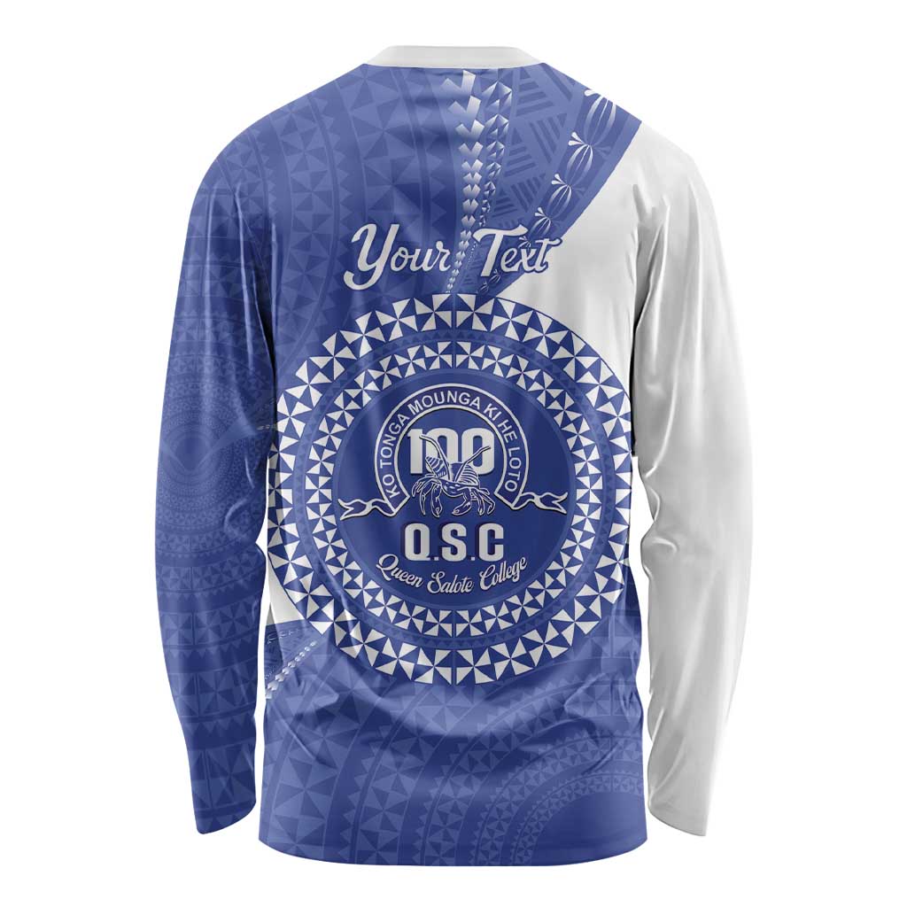 Queen Salote College 100th Anniversary Personalized Long Sleeve Shirt Est 1926 Kolisi Fefine Tongan Ngatu Pattern