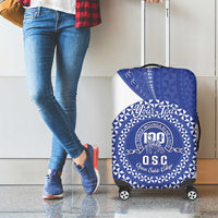 Queen Salote College 100th Anniversary Personalized Luggage Cover Est 1926 Kolisi Fefine Tongan Ngatu Pattern