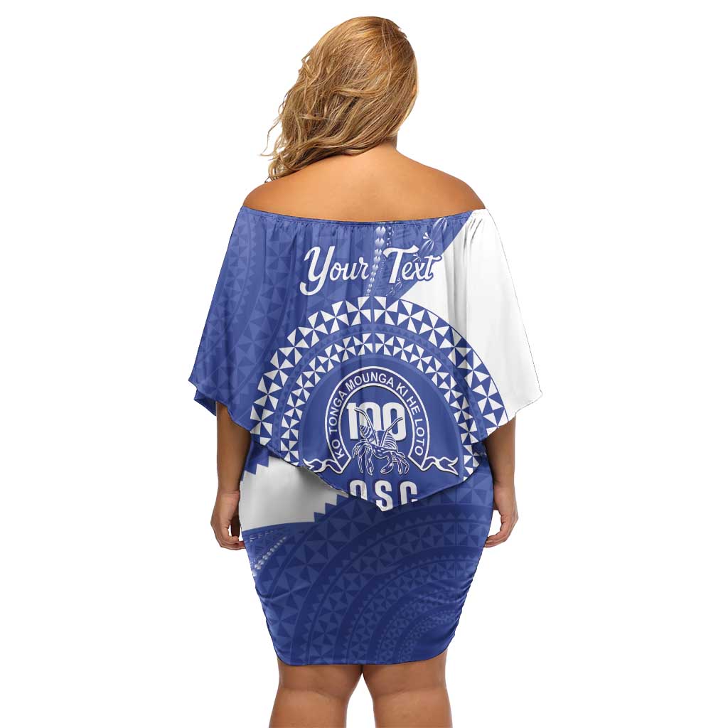 Queen Salote College 100th Anniversary Personalized Off Shoulder Short Dress Est 1926 Kolisi Fefine Tongan Ngatu Pattern LT14 - Polynesian Pride