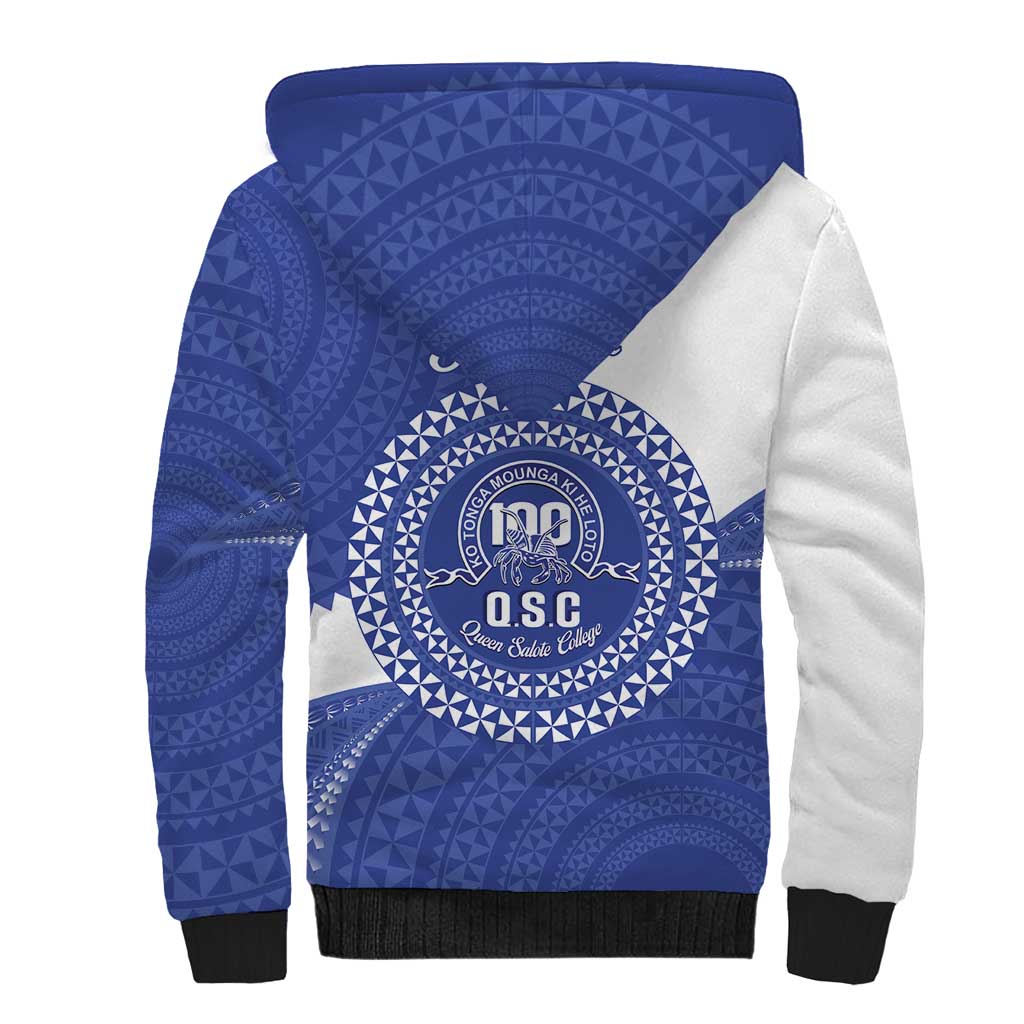 Queen Salote College 100th Anniversary Personalized Sherpa Hoodie Est 1926 Kolisi Fefine Tongan Ngatu Pattern