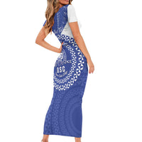Queen Salote College 100th Anniversary Personalized Short Sleeve Bodycon Dress Est 1926 Kolisi Fefine Tongan Ngatu Pattern