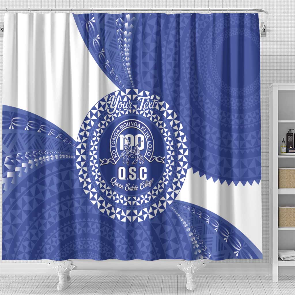 Queen Salote College 100th Anniversary Personalized Shower Curtain Est 1926 Kolisi Fefine Tongan Ngatu Pattern